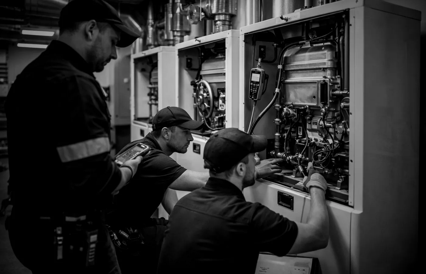 Mechanical plant equipment under maintenance